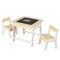3-In-1 Kids Wooden Table And 2 Chairs Set W/ Storage Detachable Blackboard Drawing